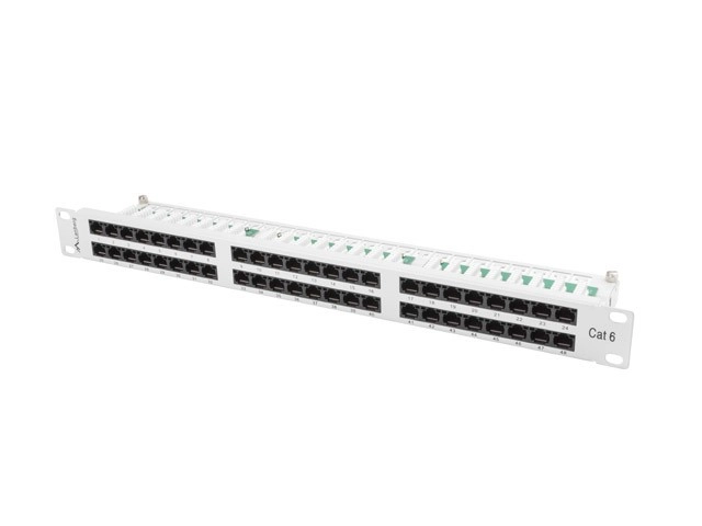 Patch panel Lanberg PPU6-1048-S 48 PORT 1U 19" KAT.6 UTP Szary