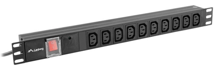 Listwa zasilająca Lanberg RACK PDU 1U 10A 10xC13 2m Czarny