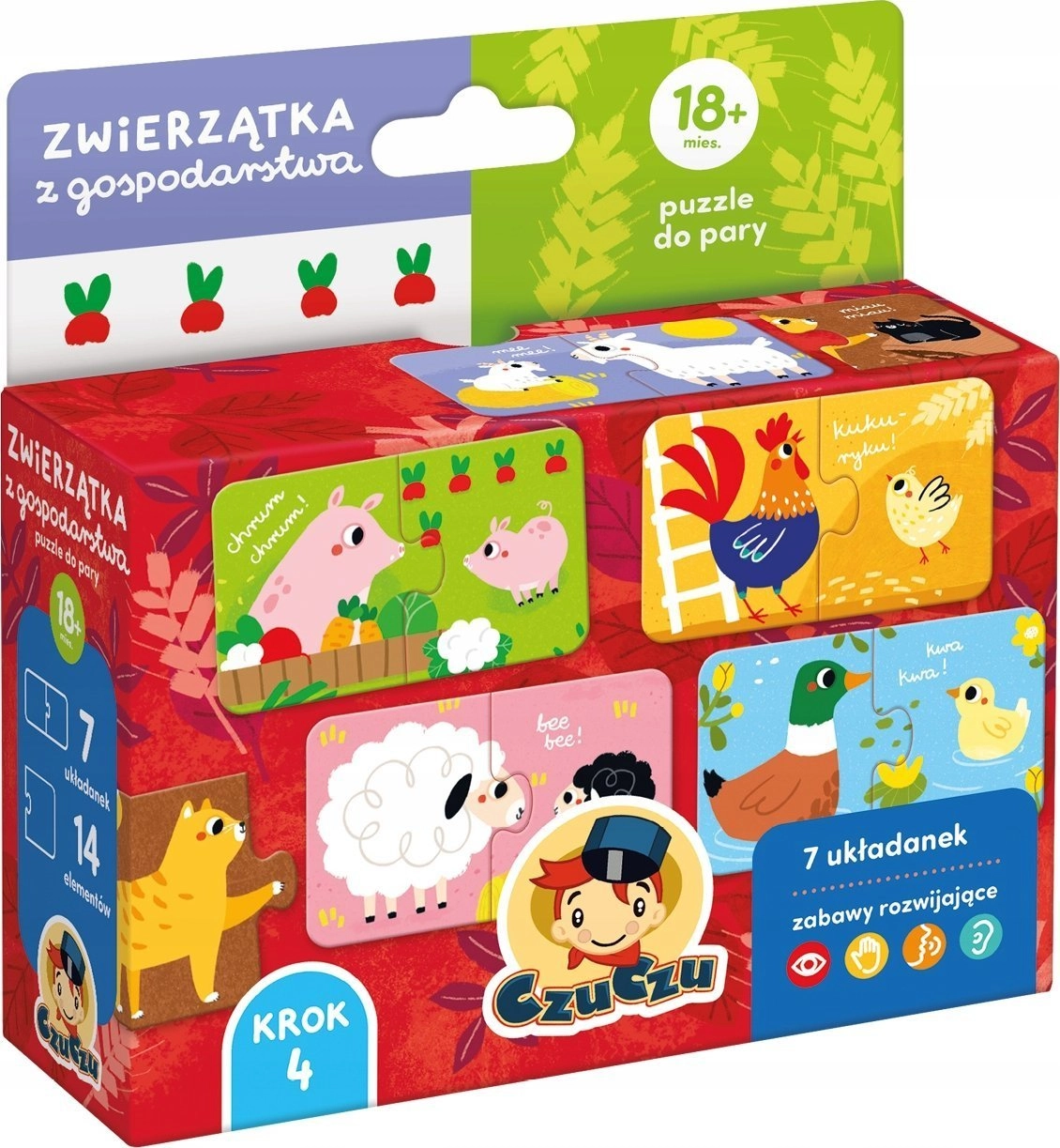 Puzzle do pary Zwierzątka z gospodarstwa 14 elementów