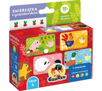 Puzzle do pary Zwierzątka z gospodarstwa 14 elementów