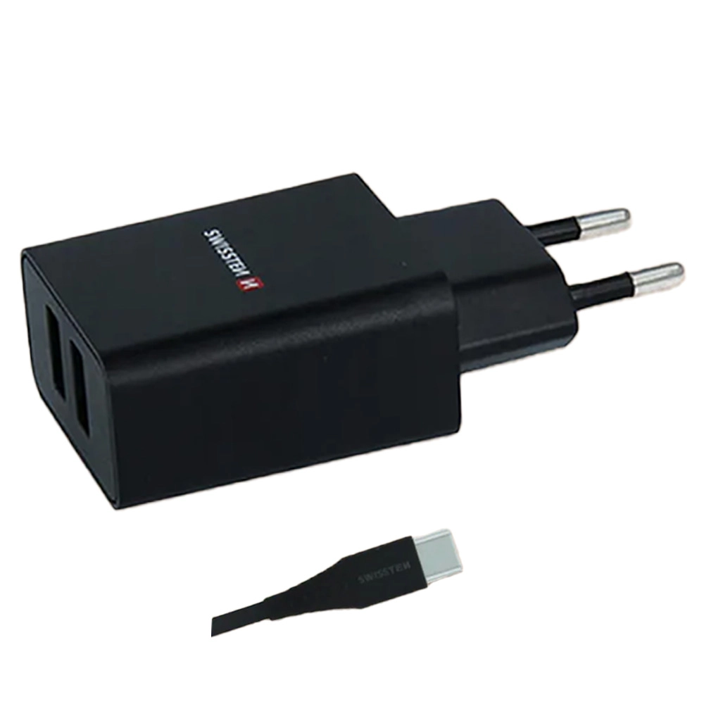 Ładowarka sieciowa Swissten 22054000 2x USB-A 2,1A Czarny