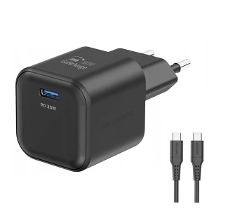 Ładowarka sieciowa Swissten 22070230 GaN 1x USB-C 35W Power Delivery Czarny