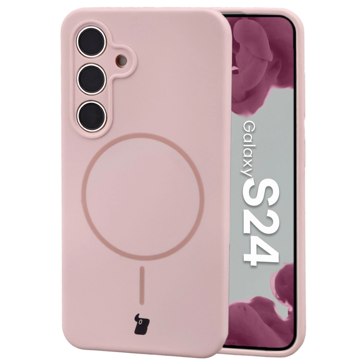 Etui Bizon Soft z MagSafe do Samsung Galaxy S24 Jasnoróżowy