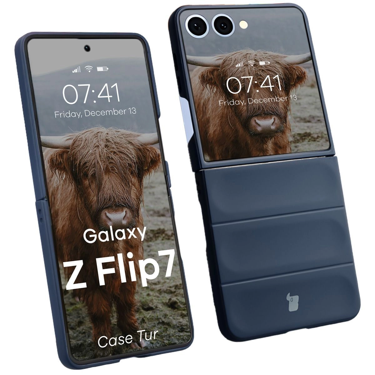 Etui Bizon Tur do Samsung Galaxy Z Flip7 Granatowy