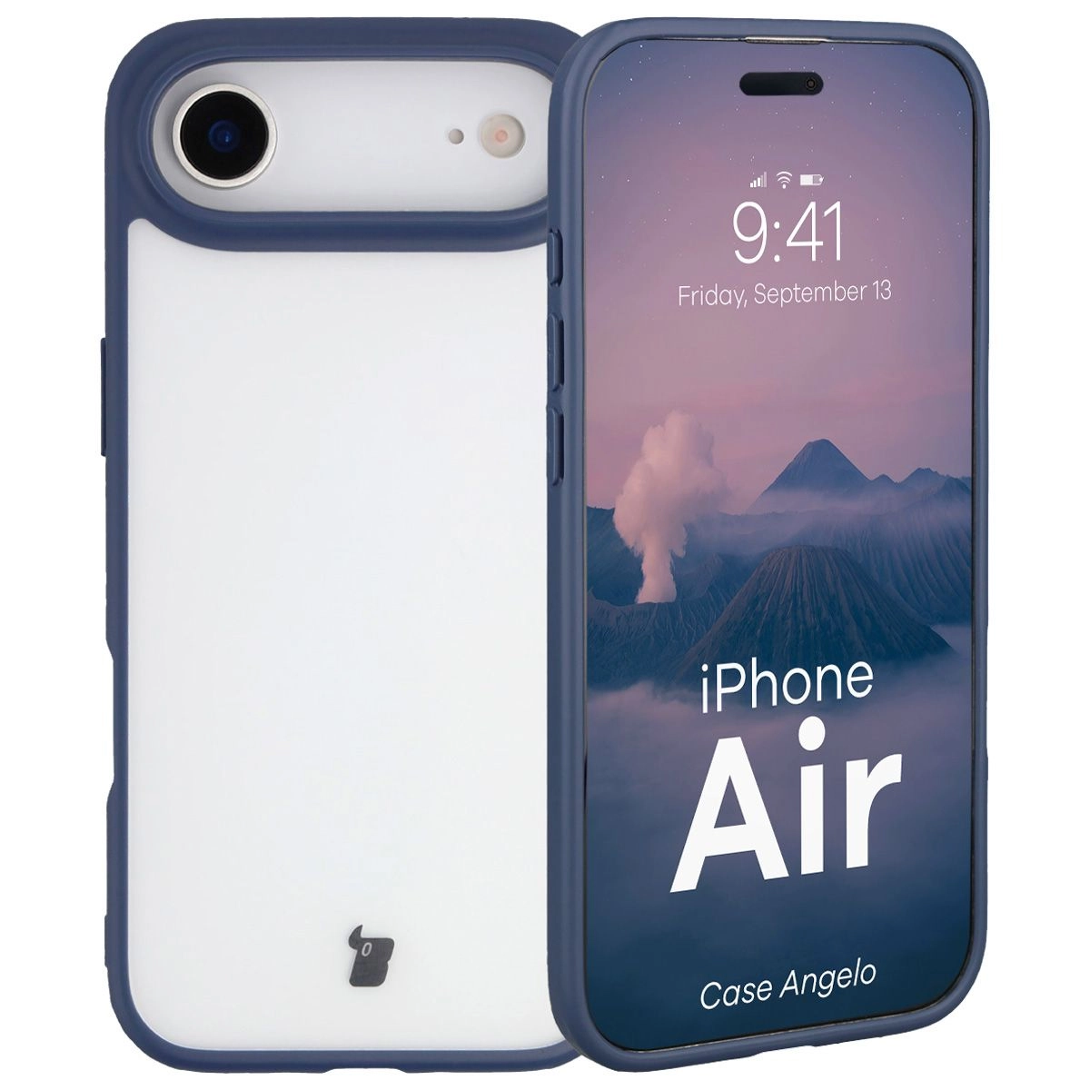 Etui Bizon Angelo do Apple iPhone Air z niebieską ramką