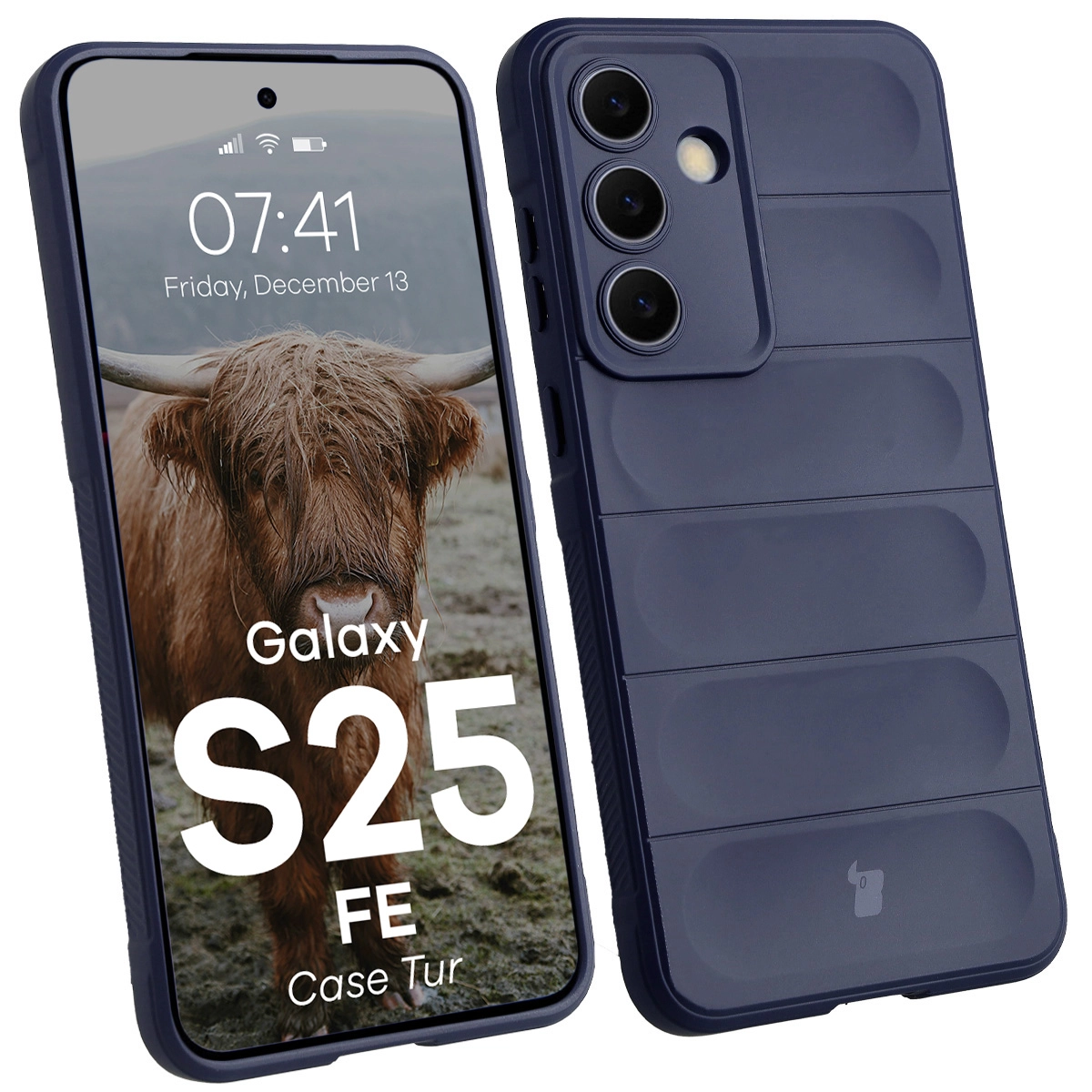 Etui Bizon Tur do Galaxy S25 FE Dark Blue Granatowy