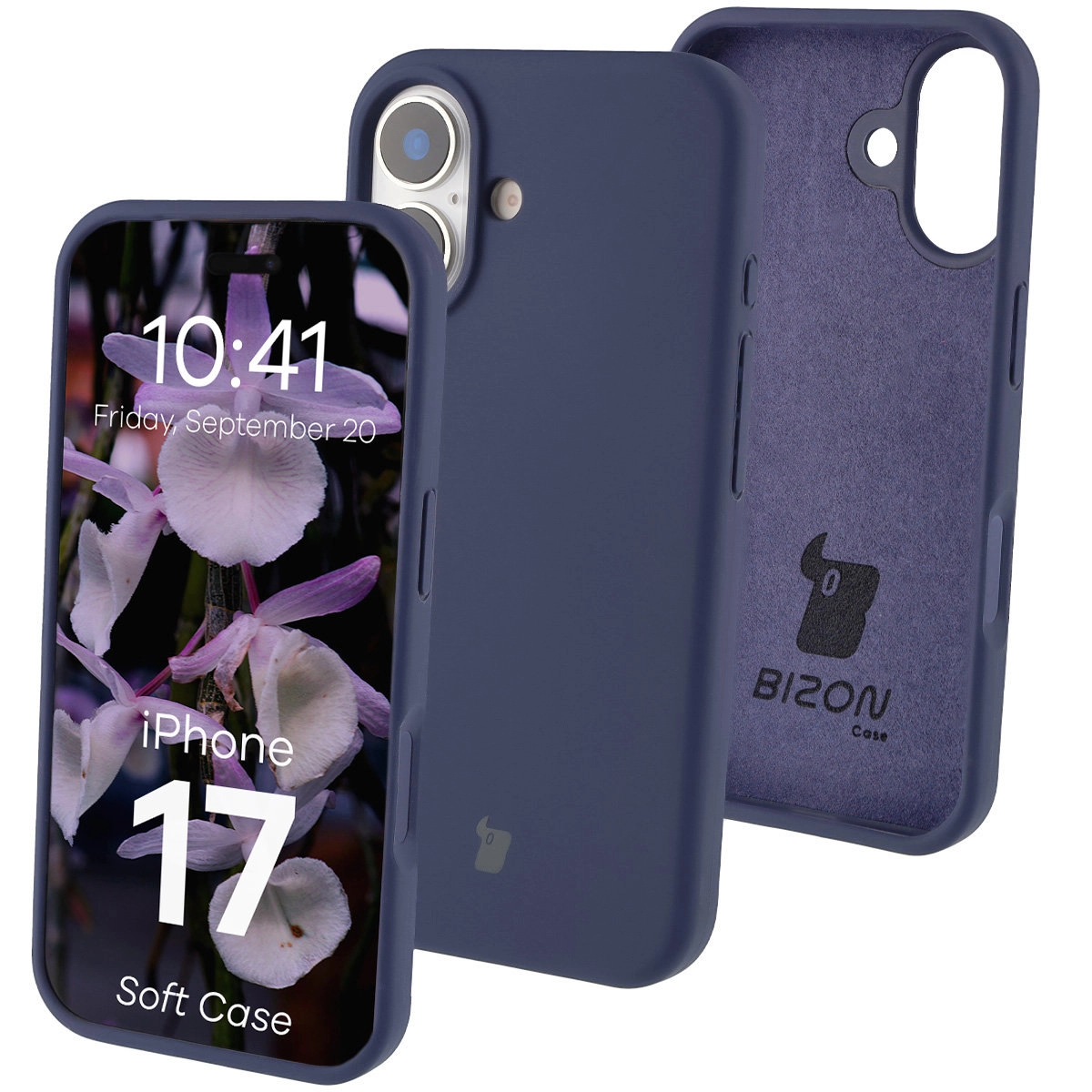 Etui Bizon Silikonowe Soft do Apple iPhone 17 Granatowy