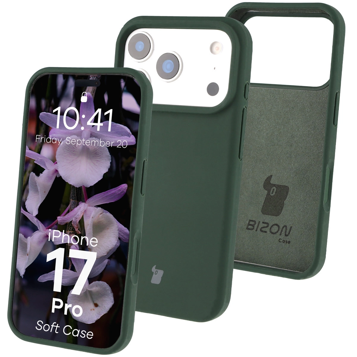 Etui Bizon Silikonowe Soft do Apple iPhone 17 Pro Ciemnozielony