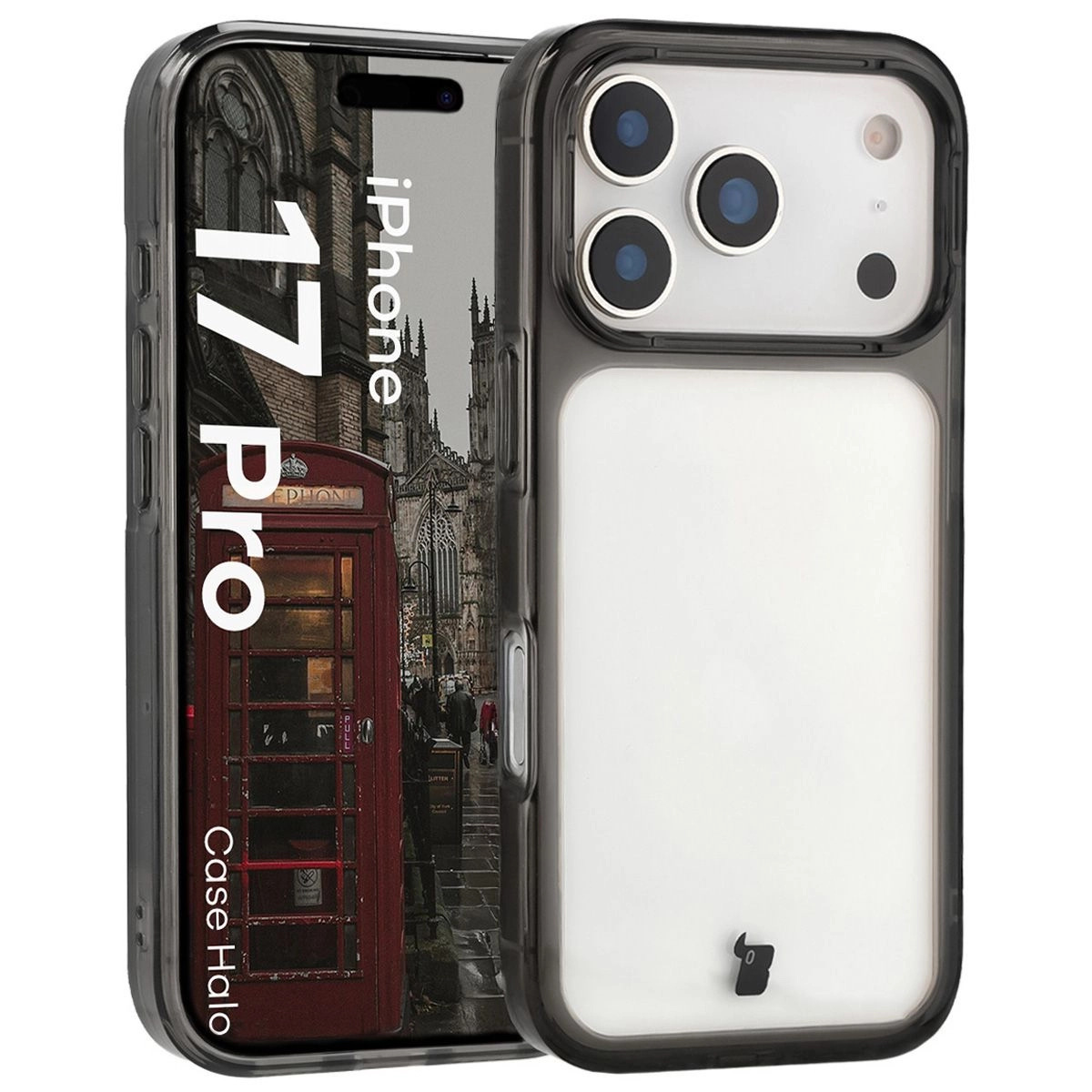 Etui Bizon Halo do Apple iPhone 17 Pro Czarny