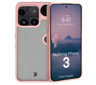 Etui Bizon Angelo do Nothing Phone (3) z różową ramką