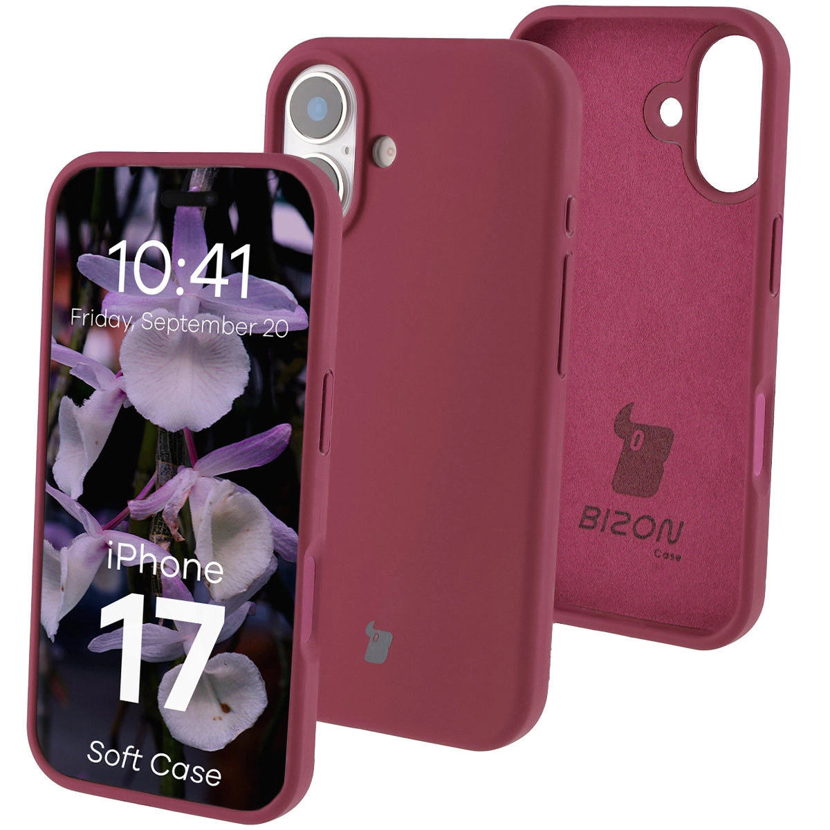 Etui Bizon Silikonowe Soft do Apple iPhone 17 Śliwkowy