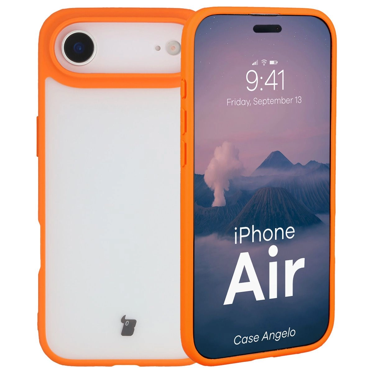 Etui Bizon Angelo do Apple iPhone Air z pomarańczową ramką