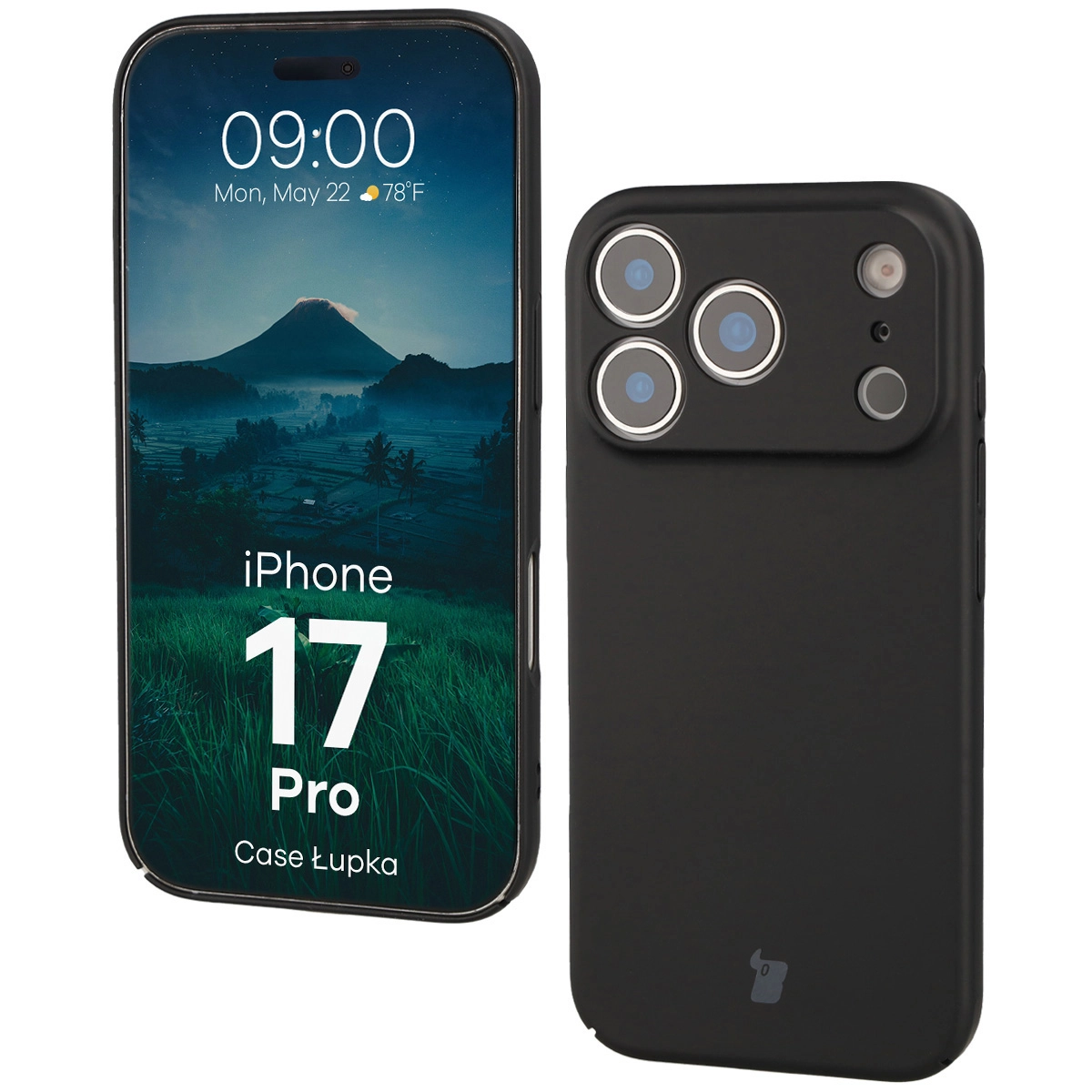 Etui Bizon Łupka do Apple iPhone 17 Pro Czarny