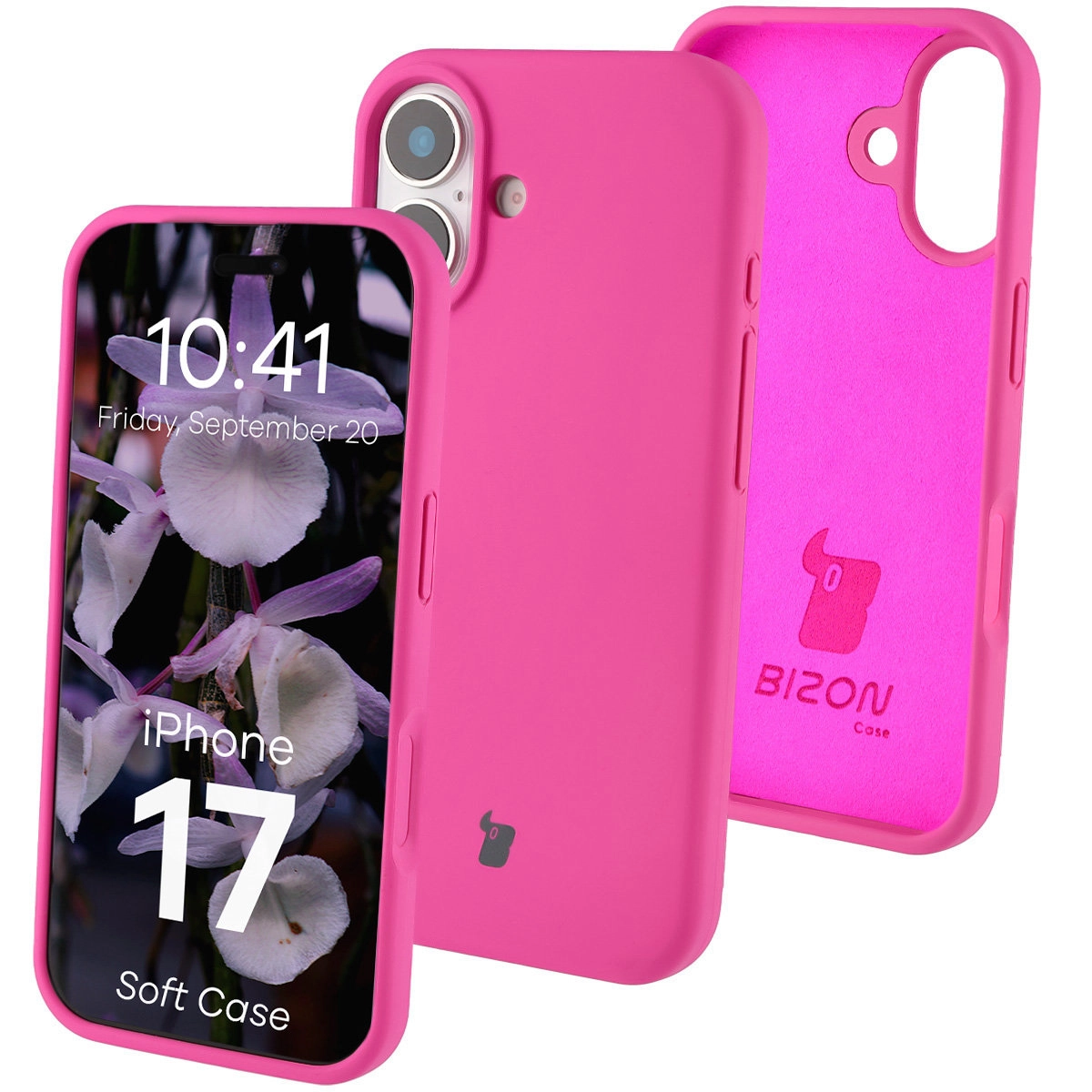 Etui Bizon Silikonowe Soft do Apple iPhone 17 Fuksja