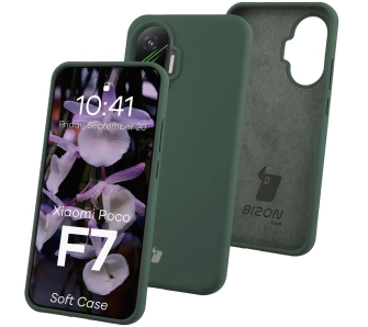 Etui Bizon Soft do Xiaomi POCO F7 Ciemnozielony