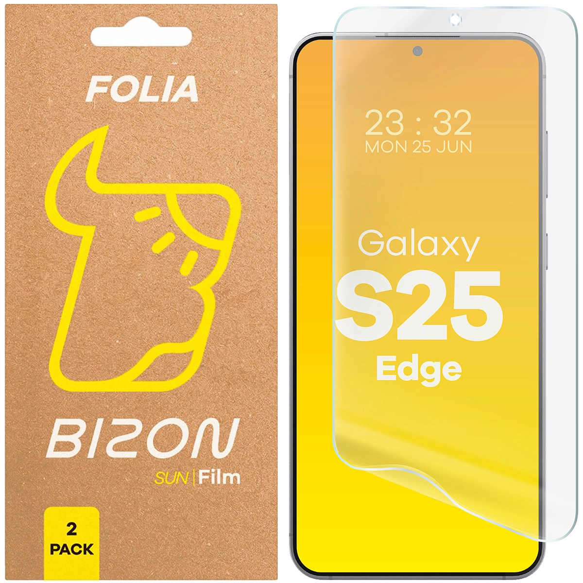 Folia ochronna Bizon 2 x matowa Film Sun do Samsung Galaxy S25 Edge