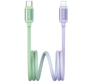 USAMS Bicolor Series PD 30W USB-C do Lightning 1,2m Zielono-fioletowy