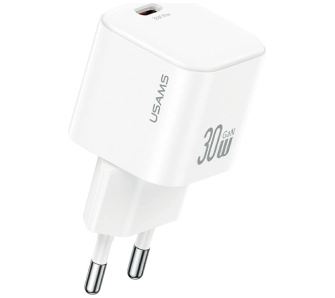 Ładowarka sieciowa USAMS JO Series CC262 30W USB-C + kabel USB-C/USB-C 1m Biały