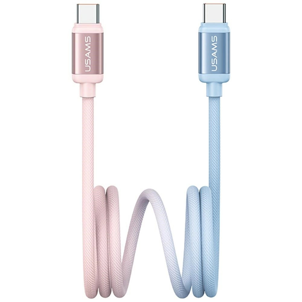 Kabel USAMS Bicolor Series PD 60W USB-C do USB-C 1,2m Niebiesko-różowy
