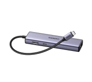 UGREEN CM512 6w1 USB-C do 3x USB A 3.0 HDMI RJ45 PD Converter Szary
