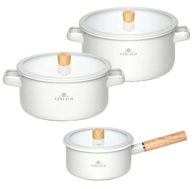 Zestaw garnków Gerlach Natur Enamel Indukcja Emalia 6 elementów