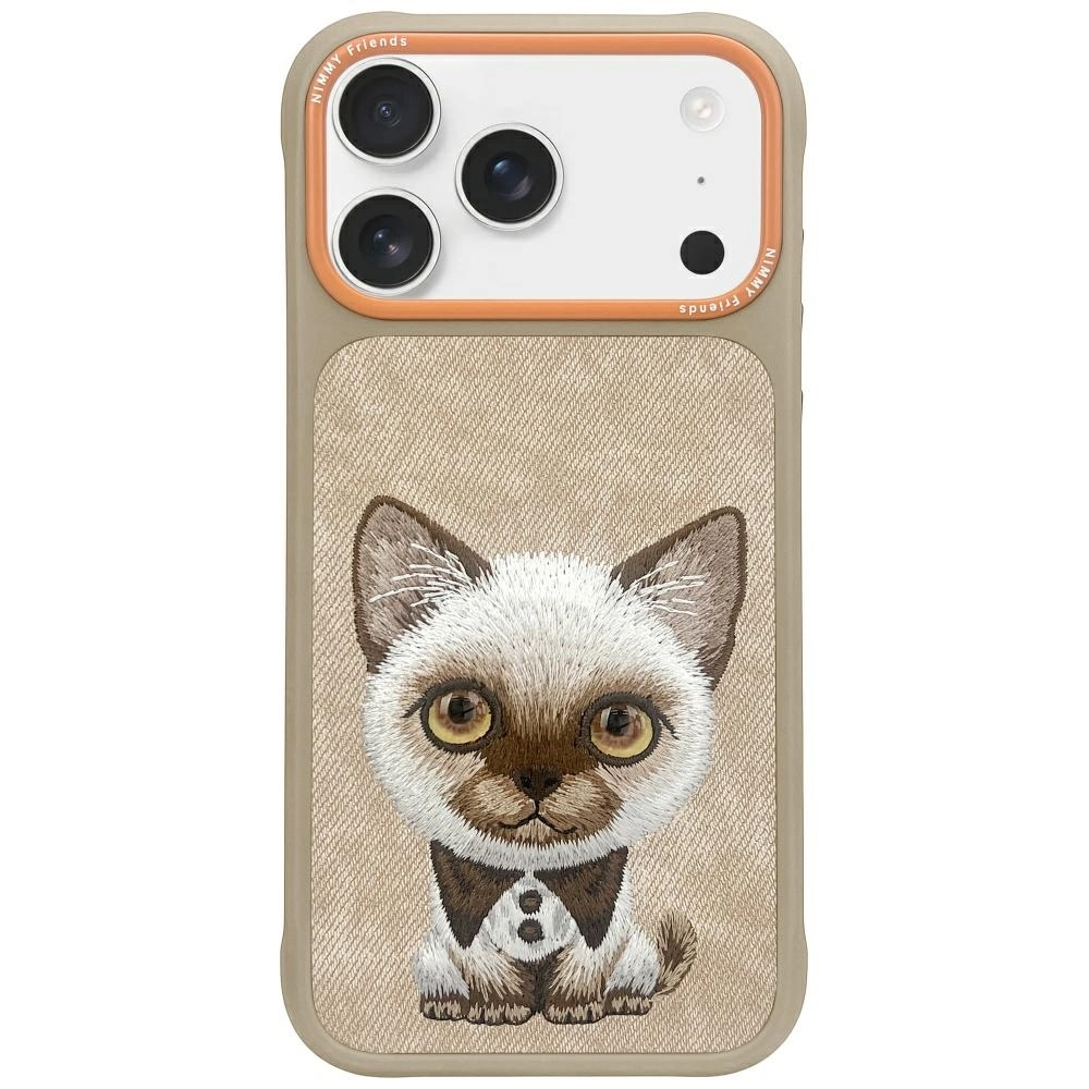 Etui Nimmy Big Eyed Pet 2.0 Cat do iPhone 17 Beżowy