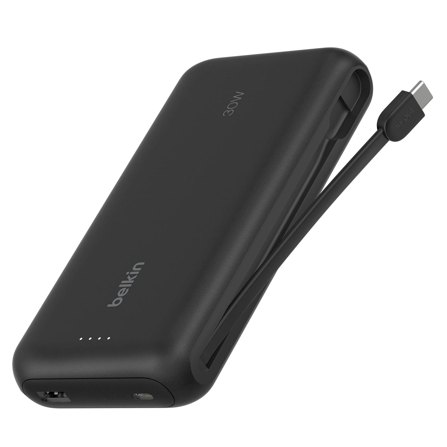 Powerbank Belkin BPB024HQBK 20000mAh, 30W, Wbudowany kabel USB-C Czarny