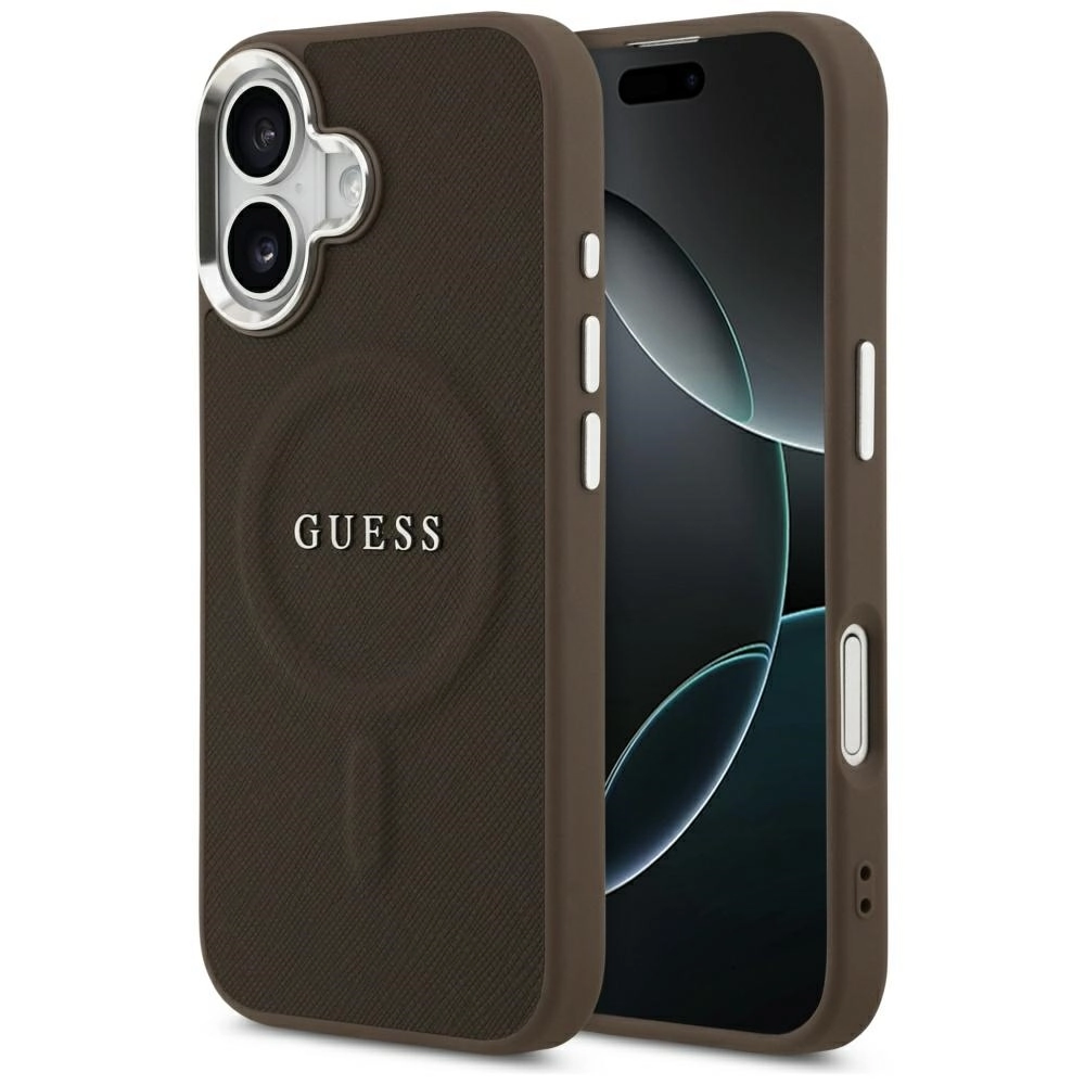 Etui Guess Classic Logo MagSafe do iPhone 17 Brązowy