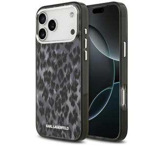 Etui Karl Lagerfeld IML Leopard Pattern MagSafe do iPhone 17 Pro Max Czarny