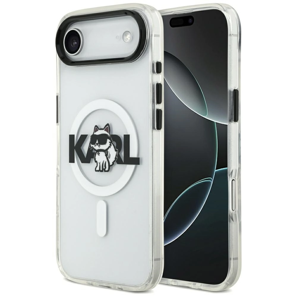 Etui Karl Lagerfeld IML Choupette Sketch Logo MagSafe do iPhone Air Przezroczysty