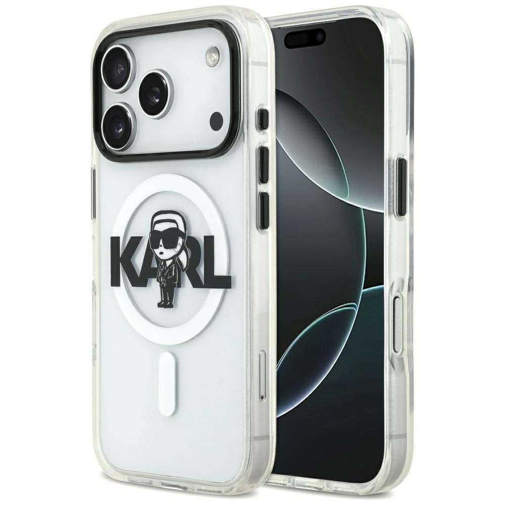 Etui Karl Lagerfeld IML Karl Sketch Logo MagSafe do iPhone 17 Pro Przezroczysty