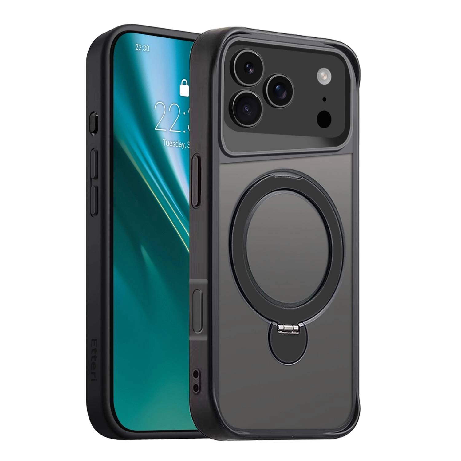 Etui Etteri Matt Mag Ring do iPhone 17 Pro Max Czarny