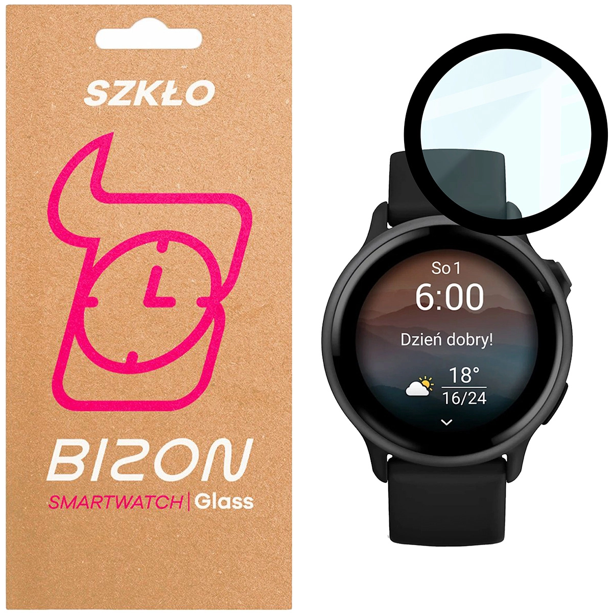 Szkło hybrydowe Bizon Edge Hybrid do Garmin Vivoactive 6