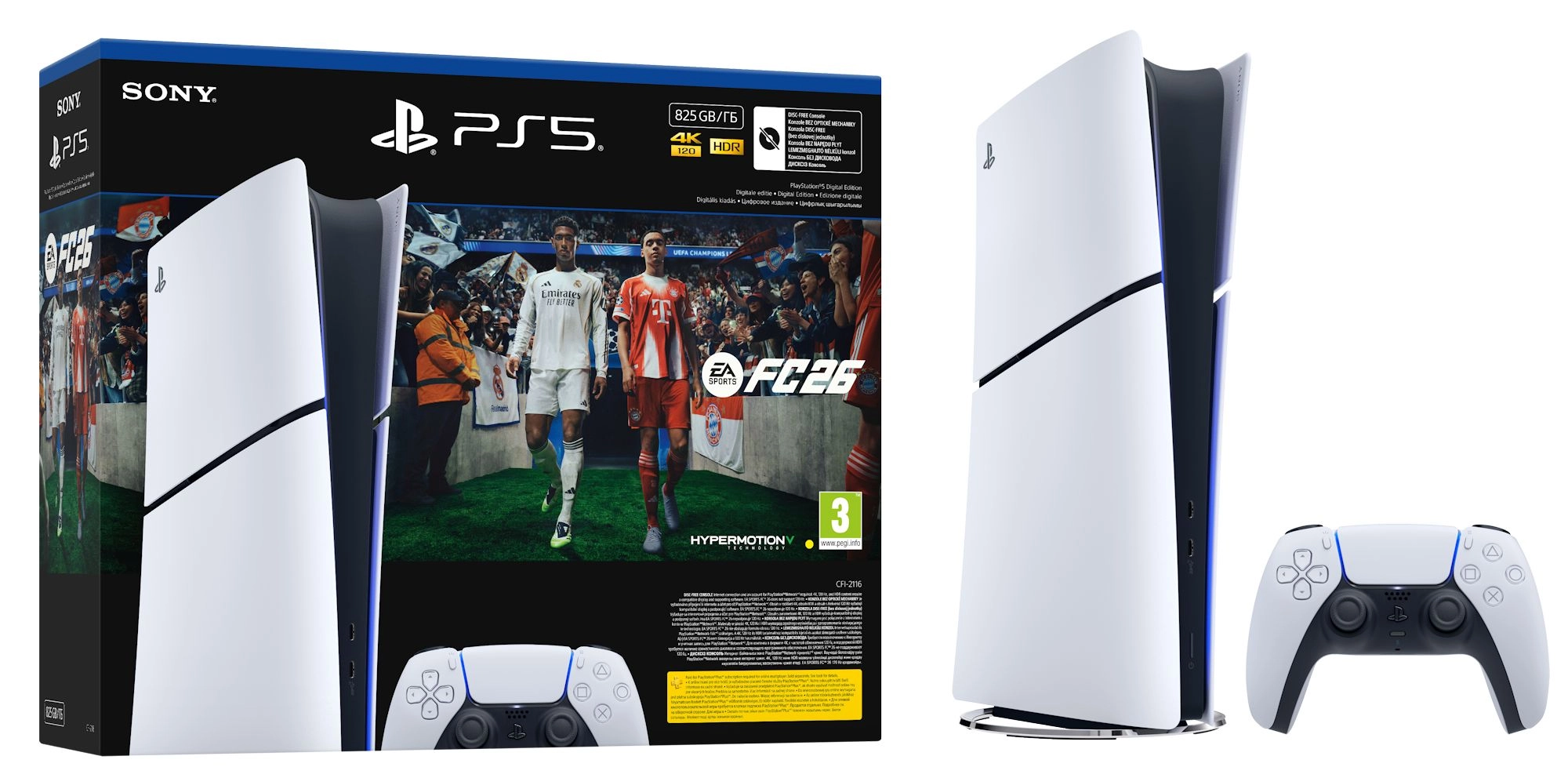 Konsola Sony PlayStation 5 Digital Slim E Chassis (PS5) 825GB EA SPORTS FC 26 Bundle