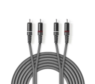 Nedis COTH24200GY30 2x RCA 3m Srebrny