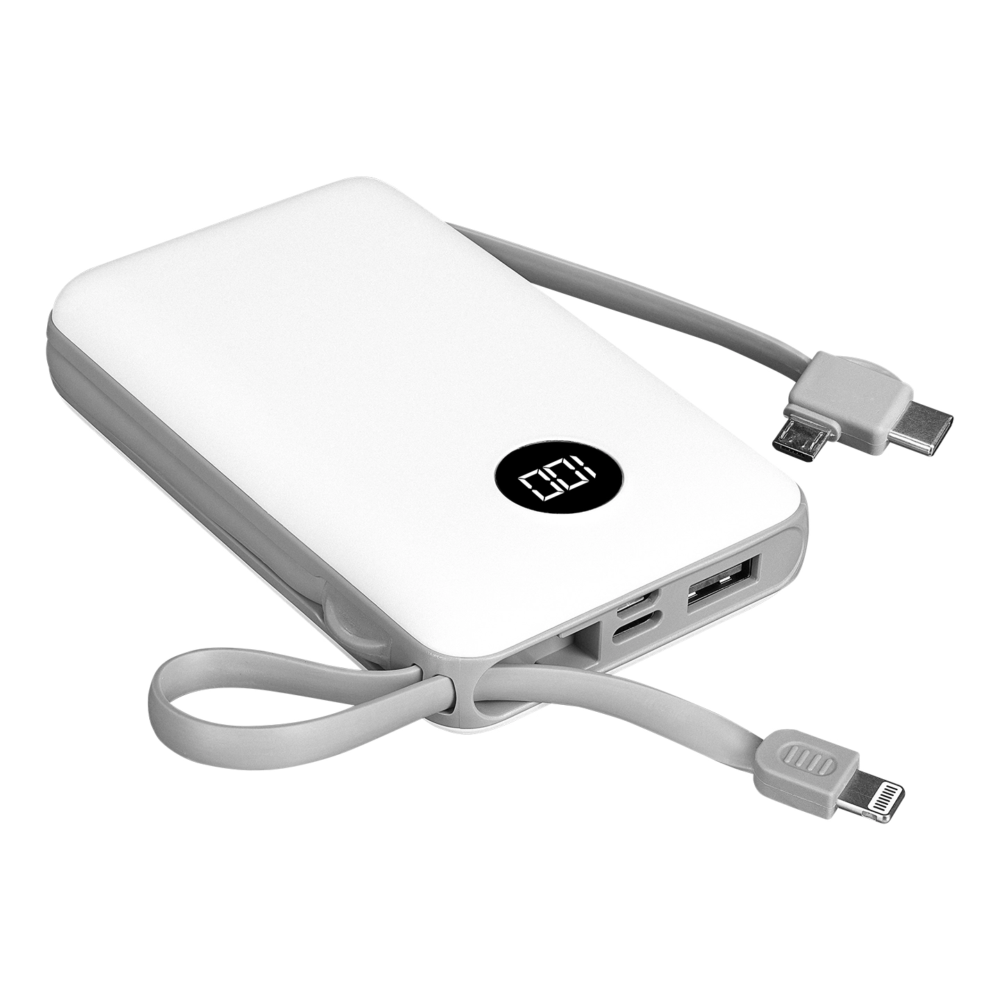 Powerbank S-Link P102 10000mAh Wbudowany kabel 10W Biały