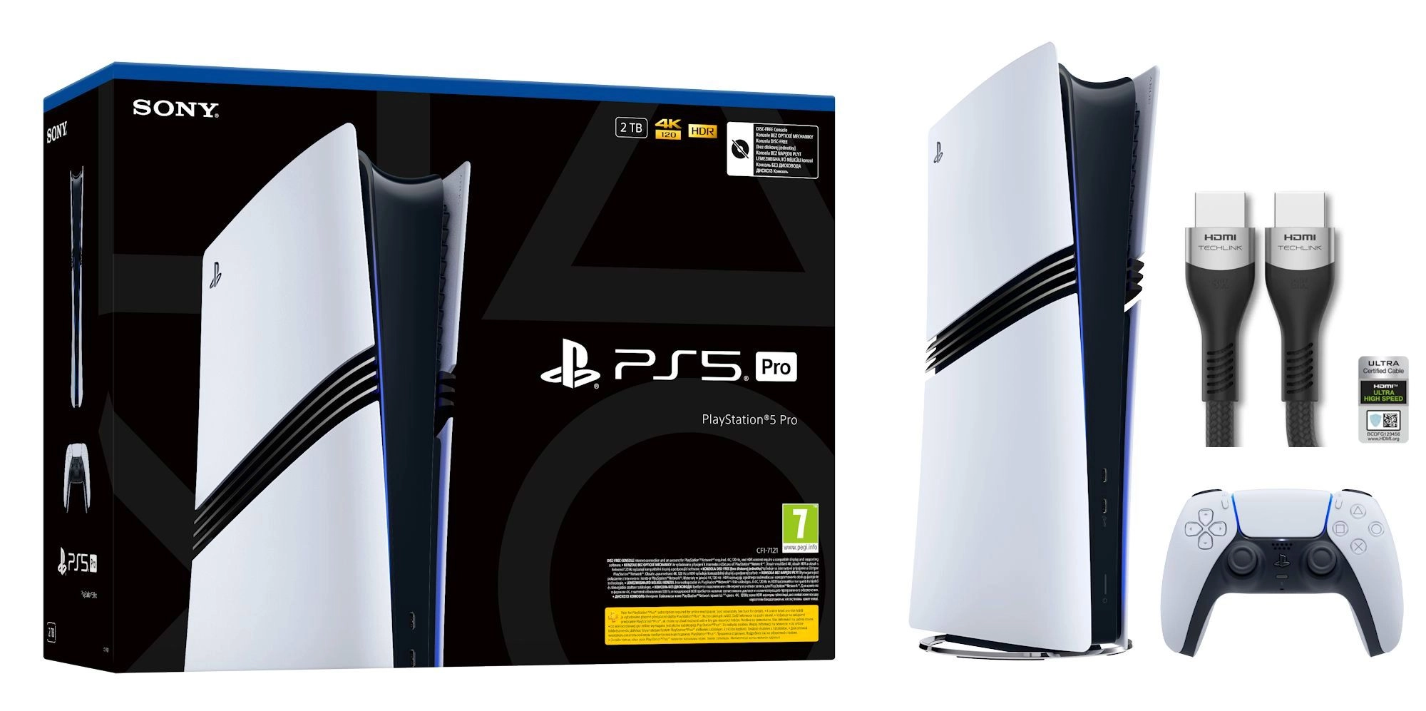 Konsola Sony PlayStation 5 Pro (PS5) 2TB + Kabel HDMI Techlink iWires Pro 711818 8K 1,8m