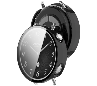 Nakładka na tarczę Bizon ze szkłem do Xiaomi Watch S4 41mm Czarny