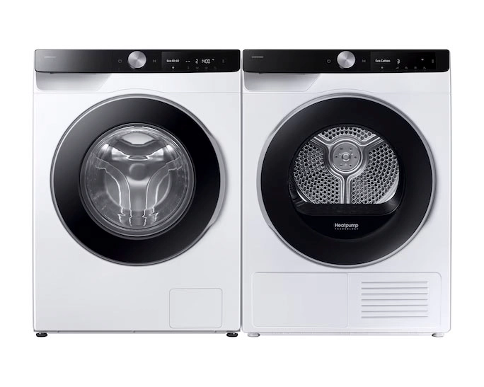 Zestaw Samsung pralka WW10FG6U34LKU4 10kg 1400obr/min EcoBubble + suszarka DV90DG6845LKU4 60cm 9kg Zdalne sterowanie