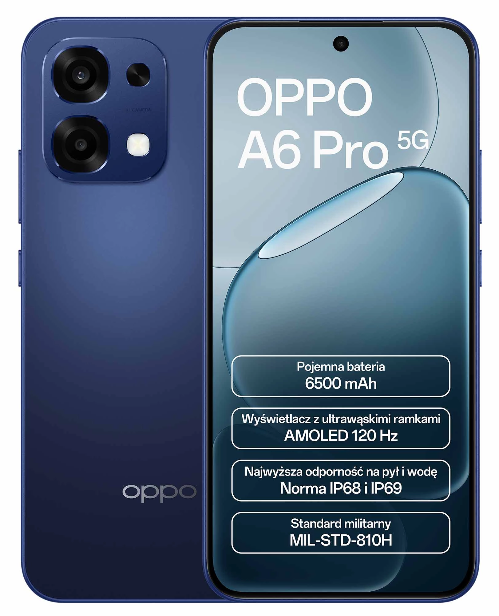 Smartfon OPPO A6 Pro 5G 8/256GB 6,57" 120Hz 50Mpix Niebieski