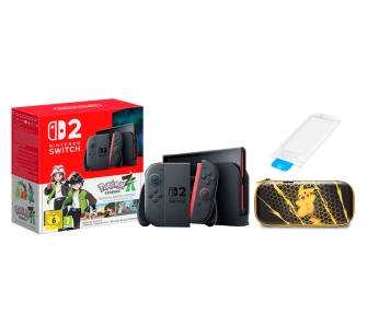 Konsola Nintendo Switch 2 Joy-Con Czarny + Pokémon Legends Z-A + Etui PowerA Pokemon Pikachu Storm + Szkło hartowane Yaxo YGGSDG