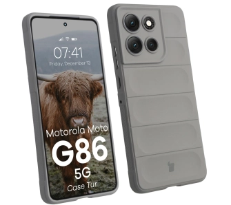 Etui Bizon Pancerne Tur do Motorola Moto G86 Power 5G Szary