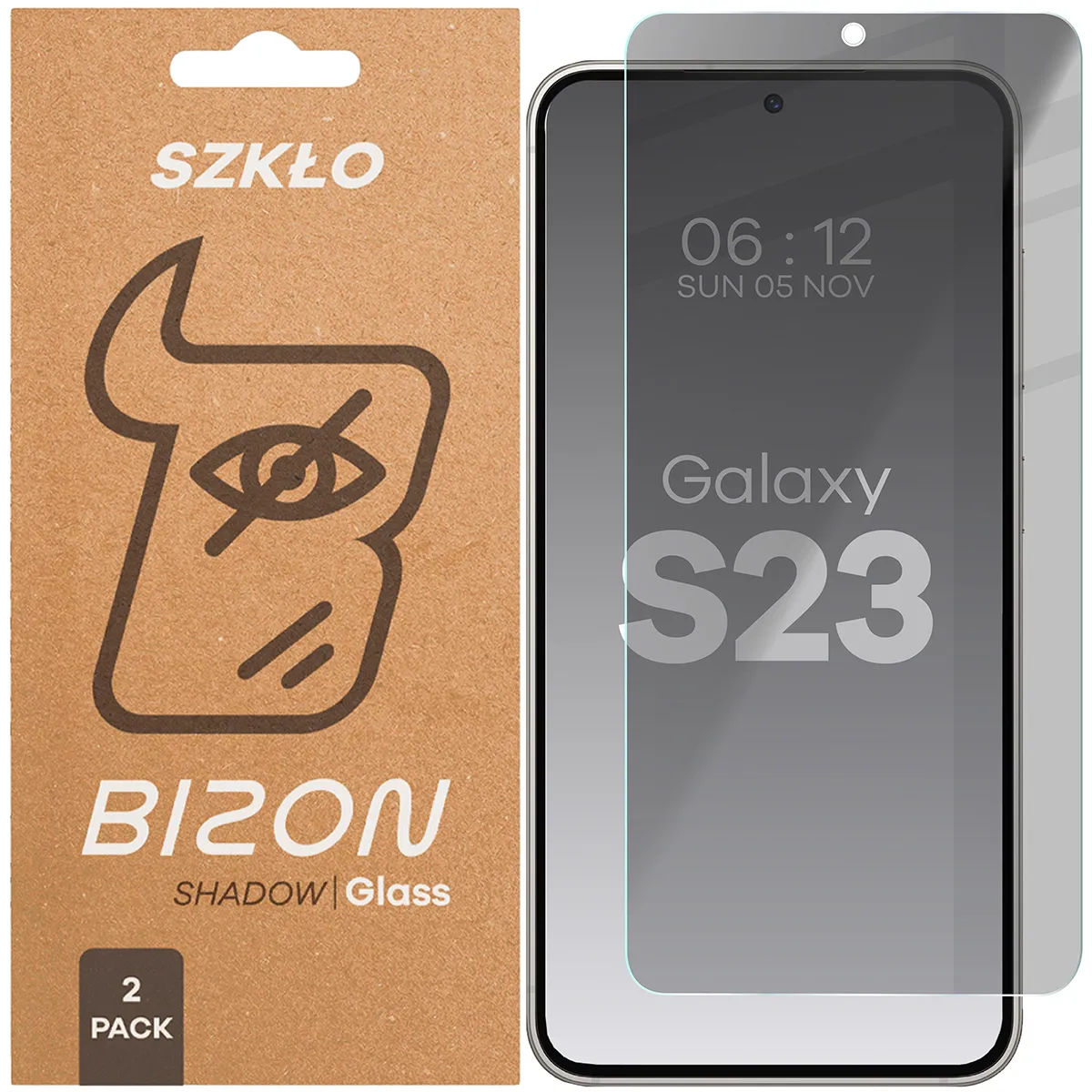 Szkło hartowane Bizon prywatyzujące Clear Shadow Duo do Samsung Galaxy S23