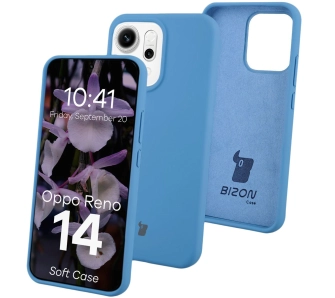 Etui Bizon Silikonowe Soft do Oppo Reno14 Niebieski