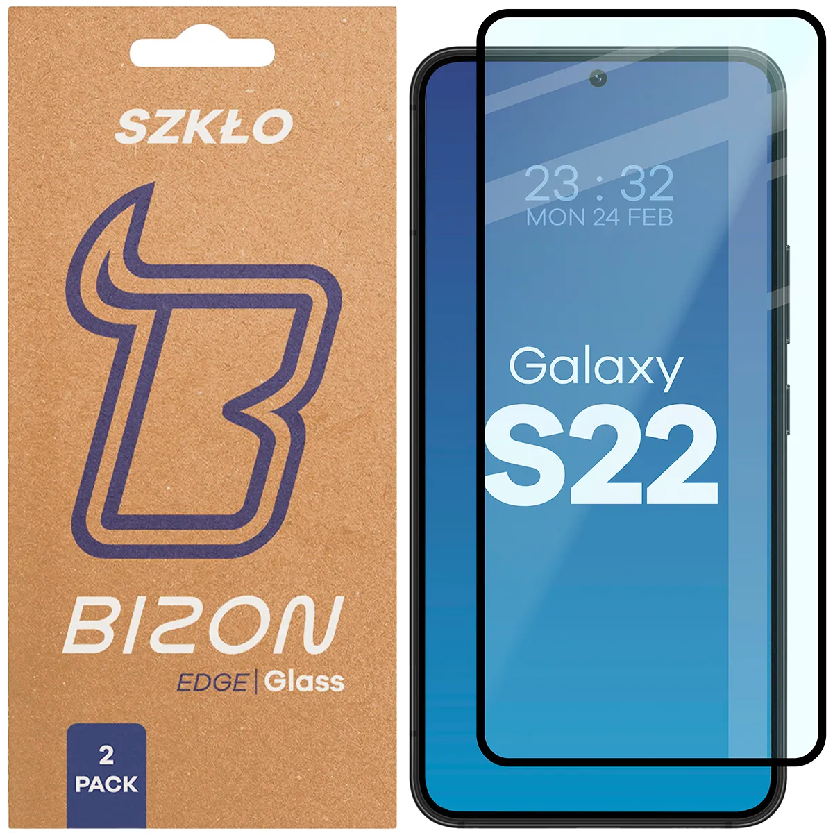 Szkło hartowane Bizon Edge Duo do Samsung Galaxy S22