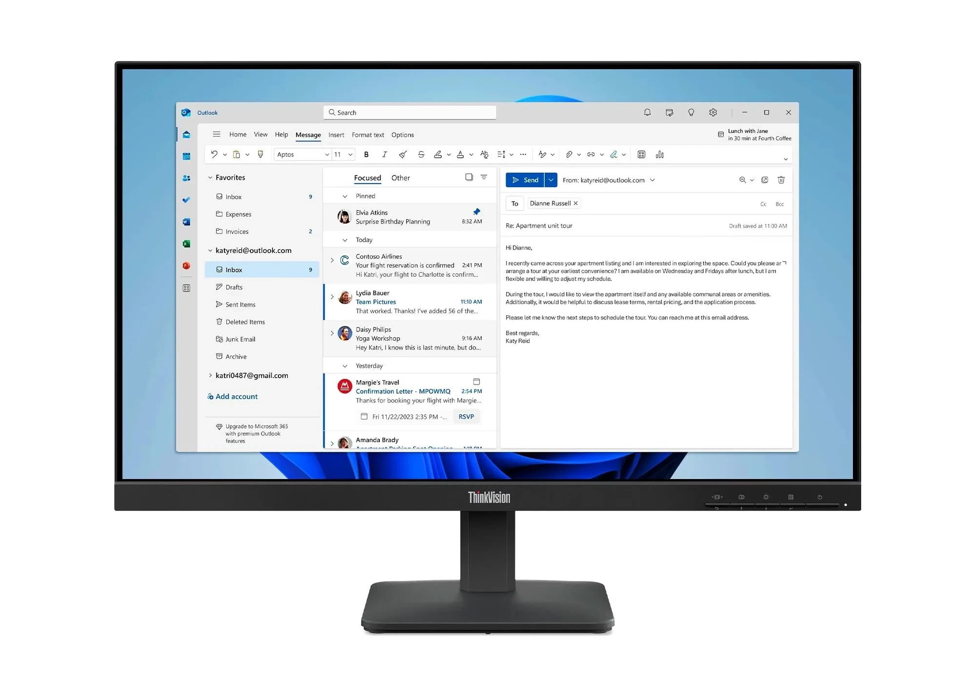 Monitor Lenovo ThinkVision S24-4e (64B5KAT1EU) 23,8" Full HD IPS 100Hz 4ms