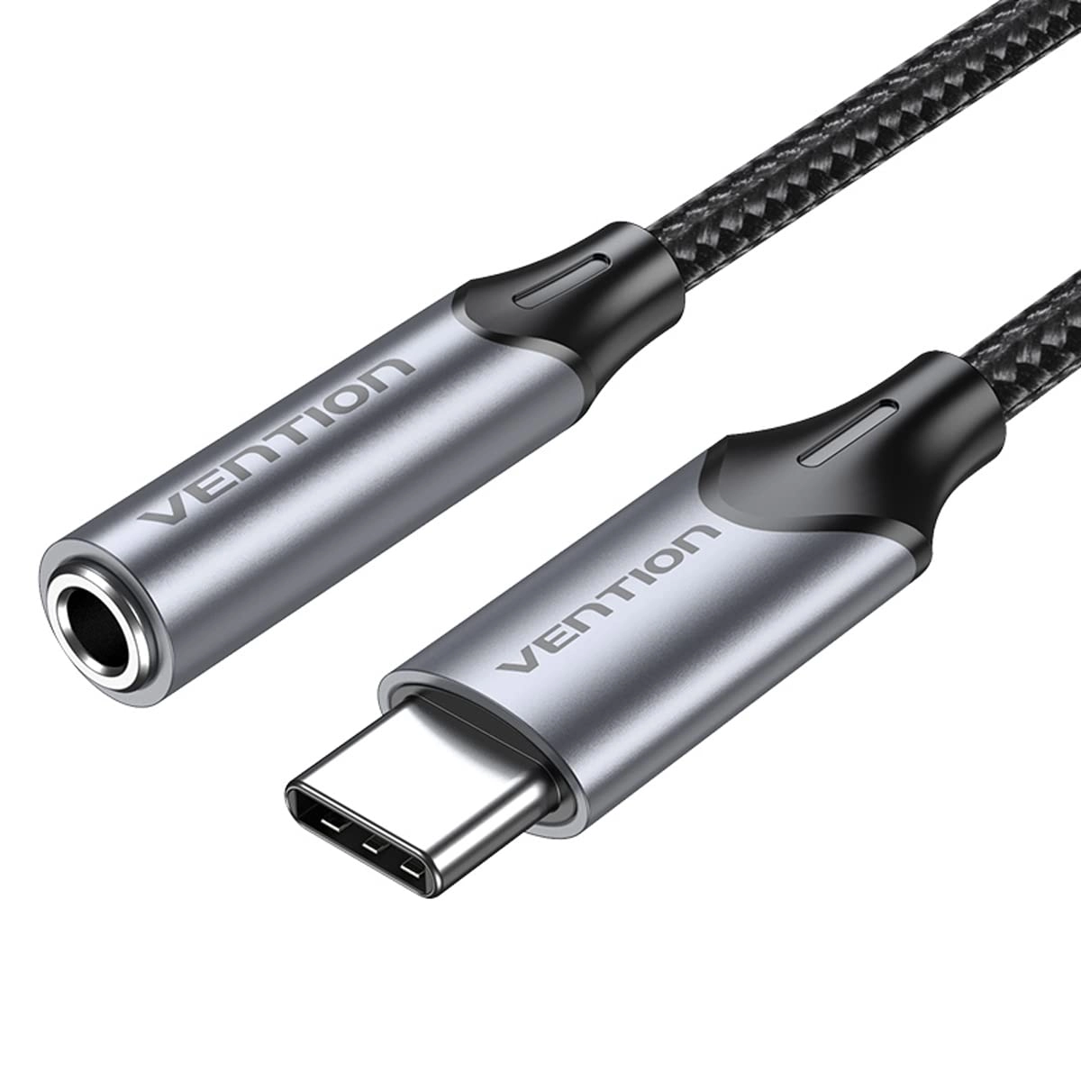 Adapter Vention BGMHA USB-C na 3,5mm jack DAC 0,1m Szary