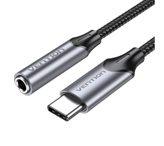 Adapter Vention BGMHA USB-C na 3,5mm jack DAC 0,1m Szary