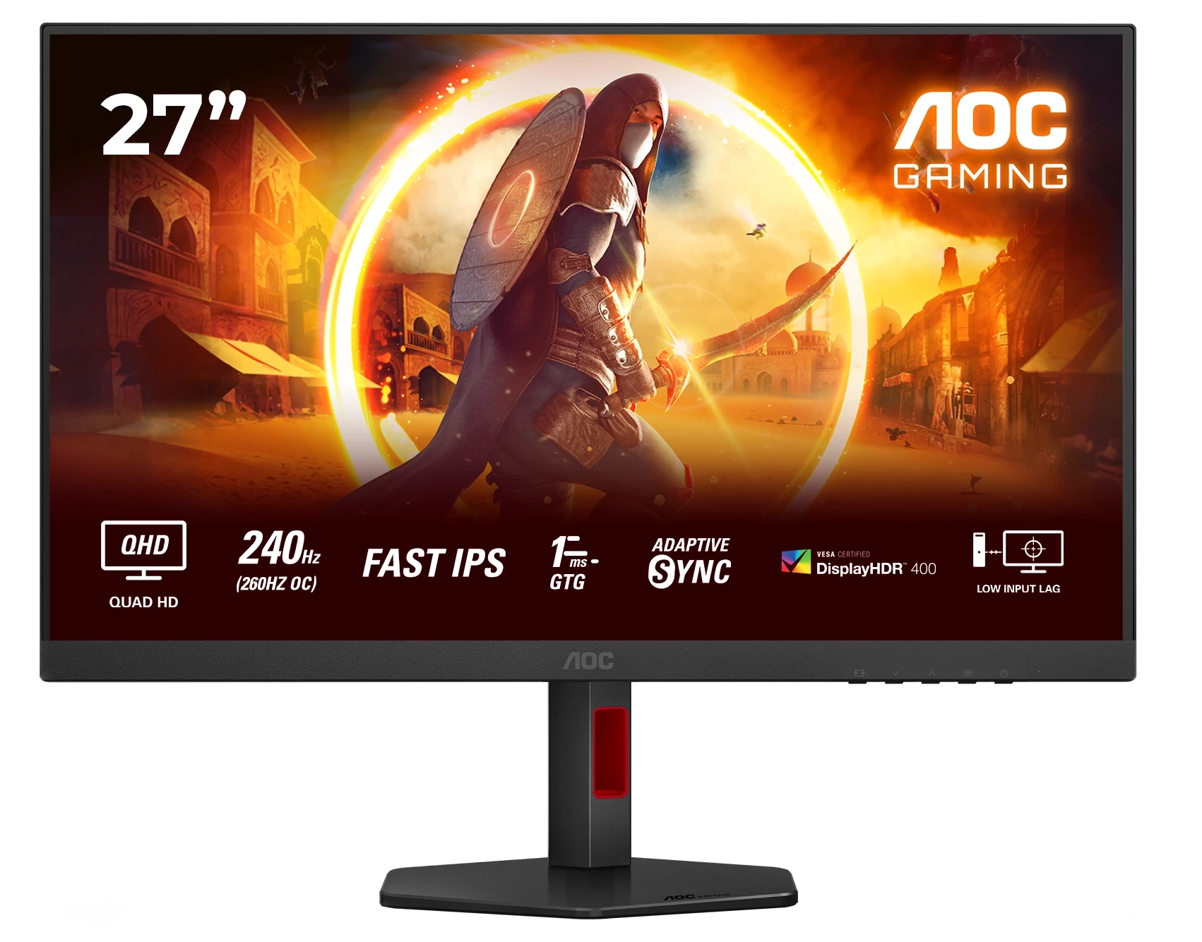 Monitor AOC Q27G4ZR 27" 2K Fast IPS 240Hz/ OC 260Hz 0,3ms MPRT Gamingowy