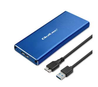 Obudowa Qoltec 51832 M.2 SSD SATA NGFF USB 3.0 Super speed 5Gb/s Niebieski